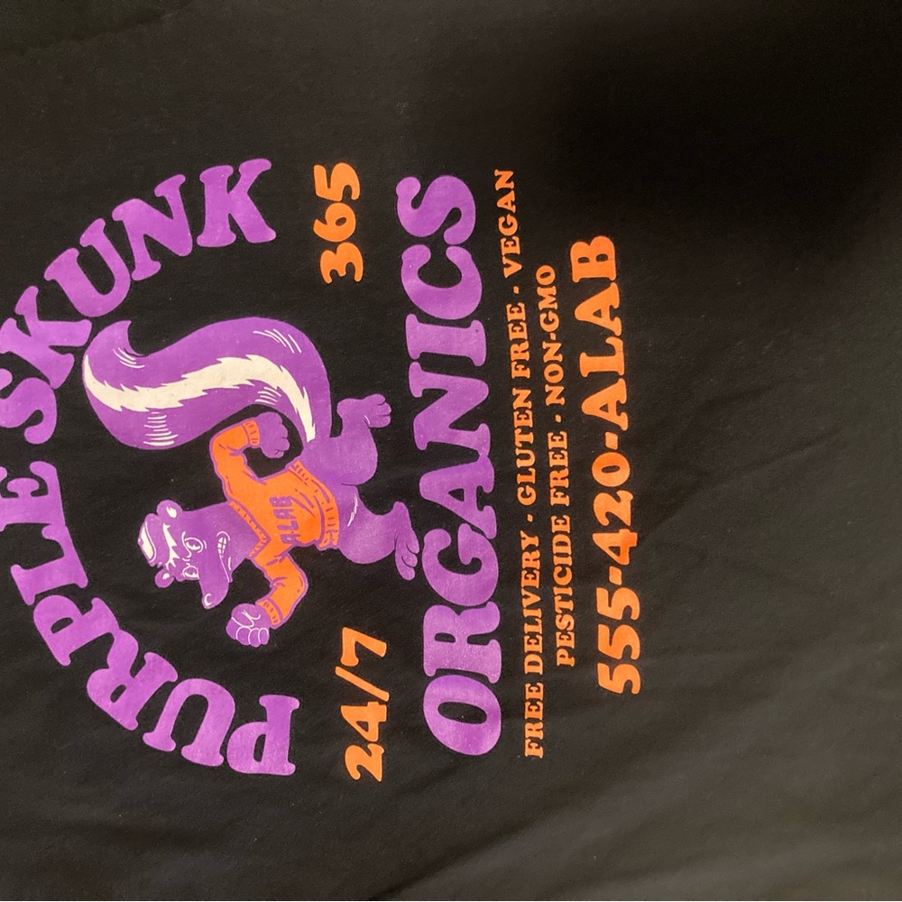 Purple Skunk Organics Black T-Shirt